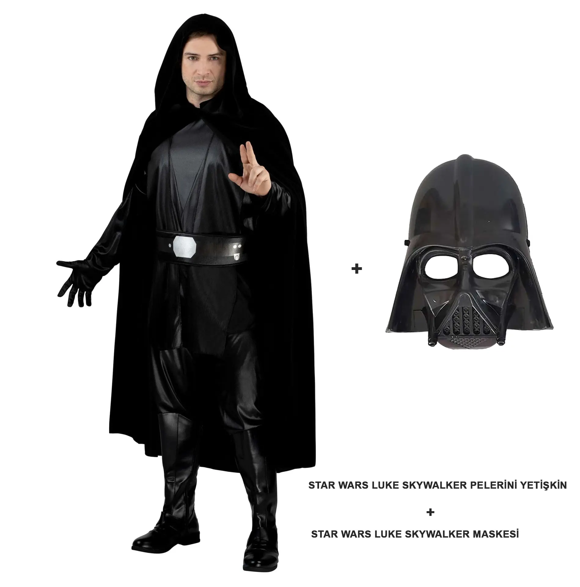 Star Wars Luke Skywalker Pelerini Yetişkin Ve Maskesi (4745)