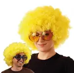 Sarı Renk Kıvırcık Afro Bonus Peruk (4745)-3