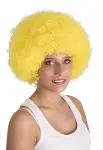 Sarı Renk Kıvırcık Afro Bonus Peruk (4745)-4
