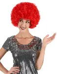 Kırmızı Renk Kıvırcık Afro Bonus Peruk (4745)-2