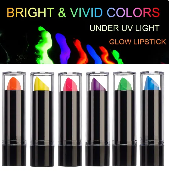 Karanlıkta Parlayan Yanan UV Neon Ruj Yüz Boyama 6 Adet 6 Renk (4745)