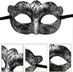 Maskeli Balo Antik Gri Gümüş Eskitilmiş Maske Balo Venedik (4745)-2
