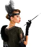 1920&amp;#39;ler Gatsby Aksesuar Seti – Siyah Charleston Saç Bandı &amp;amp; Sigaralık (4745)-2