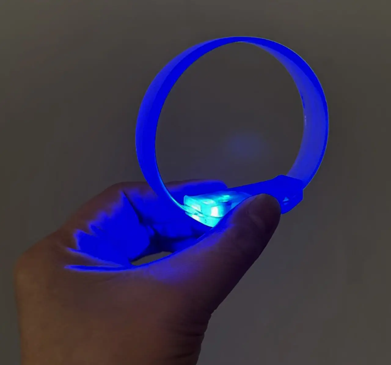 3 Modlu Pilli LED Işıklı Esnek Parti Bilekliği Mavi (4745)