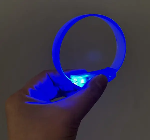 3 Modlu Pilli LED Işıklı Esnek Parti Bilekliği Mavi (4745)