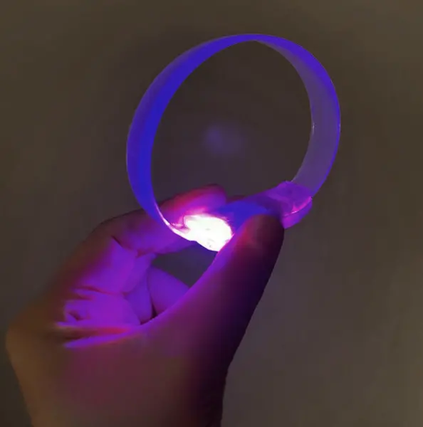 3 Modlu Pilli LED Işıklı Esnek Parti Bilekliği Mor (4745)