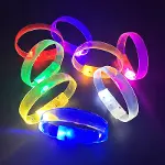3 Modlu Pilli LED Işıklı Esnek Parti Bilekliği Yeşil (4745)-4
