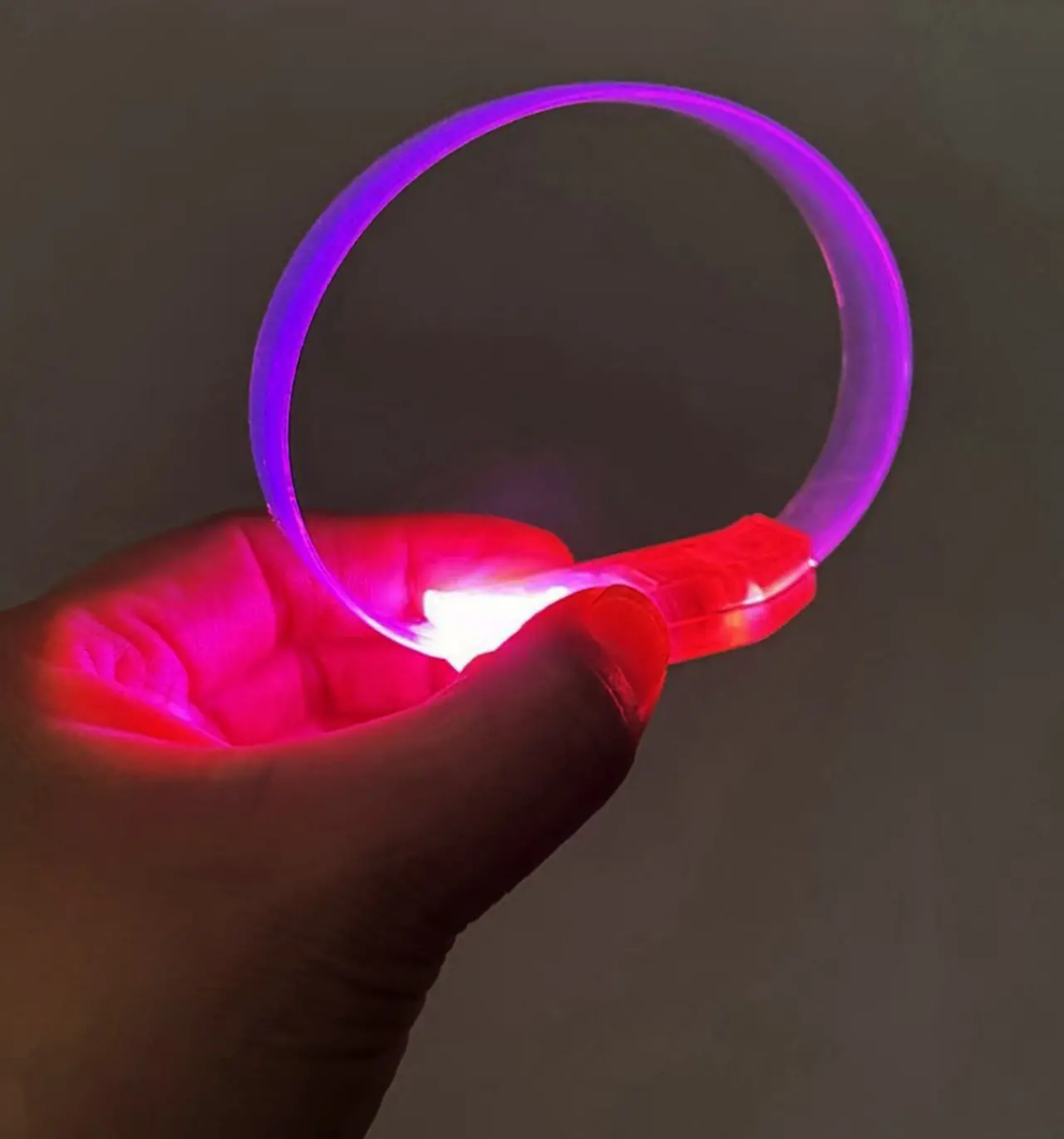 3 Modlu Pilli LED Işıklı Esnek Parti Bilekliği Pembe (4745)