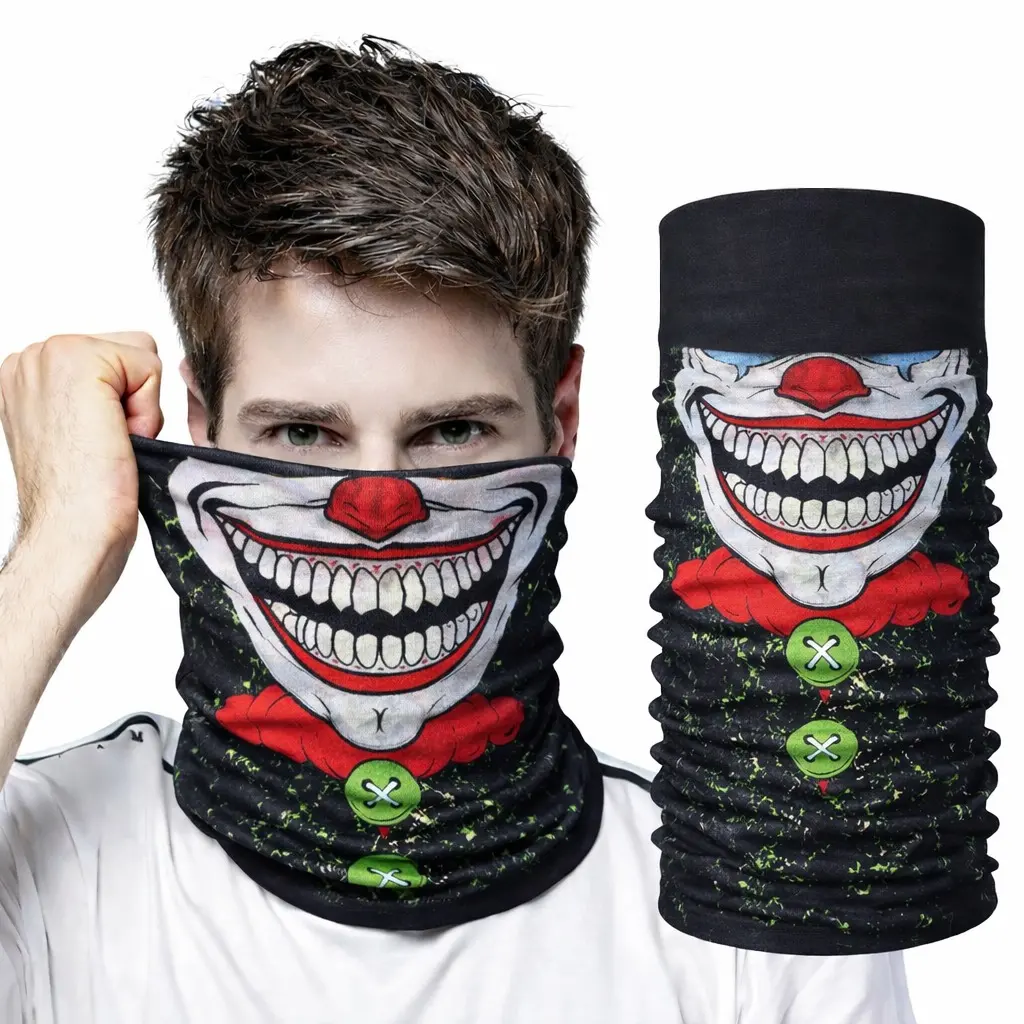 Joker Yüz Baskılı Baf Bandana - Çok Amaçlı Boyunluk Bandana 2 No (4745)