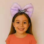LED Işıklı Love Yazılı Mor Fiyonk Taç – Kız Çocuk Parti Tacı (4745)-2