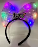 LED Işıklı Love Yazılı Mor Fiyonk Taç – Kız Çocuk Parti Tacı (4745)-3