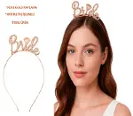 Rose Gold Renkli Taşlı “Bride” Gelin Tacı – El Yazısı Yazı Tipiyle (4745)-1