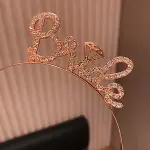 Rose Gold Renkli Taşlı “Bride” Gelin Tacı – El Yazısı Yazı Tipiyle (4745)-2