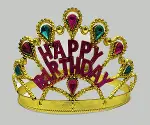 Altın Renk Happy Birthday Yazılı Doğum Günü Tacı 60 cm (4745)-2