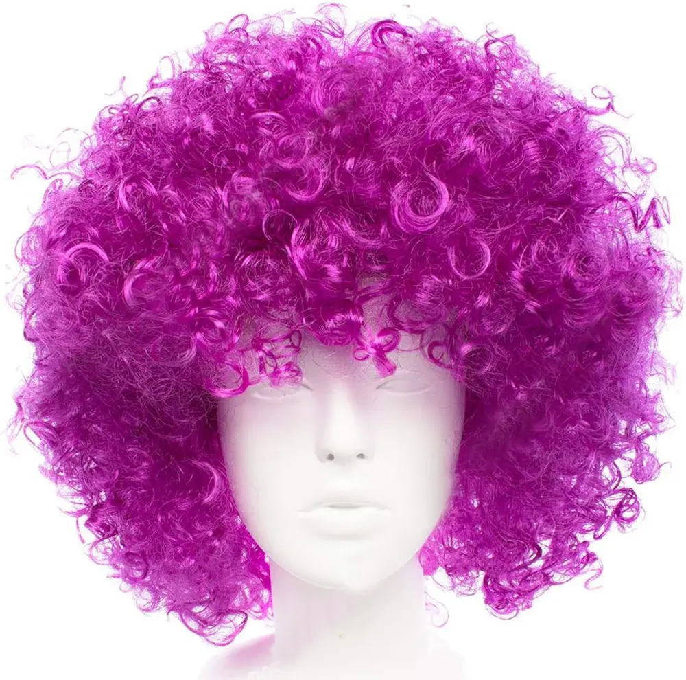 Koyu Mor Renk Violet Afro Bonus Saç Peruk (4745)