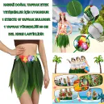 Tropikal Esintili Hawaii Yapraklı Parti Eteği Yetişkin Boy (4745)-1