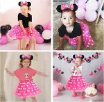 Pembe Fiyonklu Minnie Mouse Tacı Mini Kulak (4745)-5