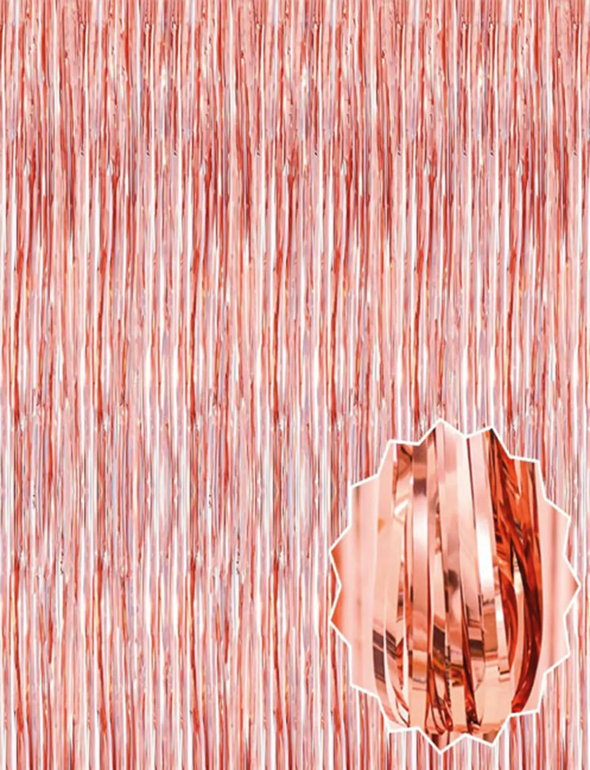 Rose Gold Püsküllü Kapı Perdesi - Parti, Bekarlığa Veda, Doğum Günü 1x2 m (4745)