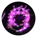 Led Işıklı Rengarenk Yanan 3 Fonksiyonlu Otrişli Parti Tacı Pembe Renk 12x12 cm (4745)-2