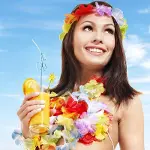 Rengarenk Hawaii Kolye Taç Bileklik Seti 4 Parça (4745)-4