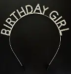 Gümüş Kristal Taşlı Birthday Girl Doğum Günü Tacı İthal Ürün A Kalite 17x16 cm (4745)-1