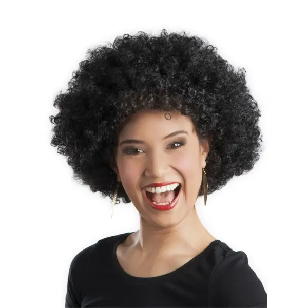 Siyah Renk Kıvırcık Afro Bonus Peruk Parti Peruğu (4745)