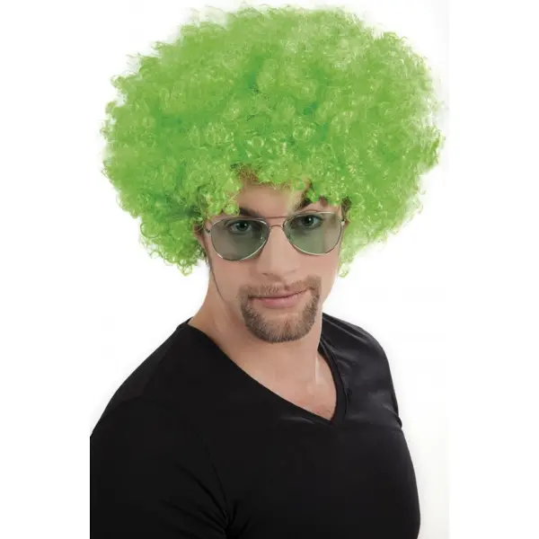 Yeşil Renk Kıvırcık Afro Bonus Peruk (4745)