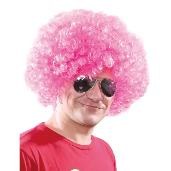 Açık Pembe Renk Kıvırcık Afro Bonus Peruk (4745)