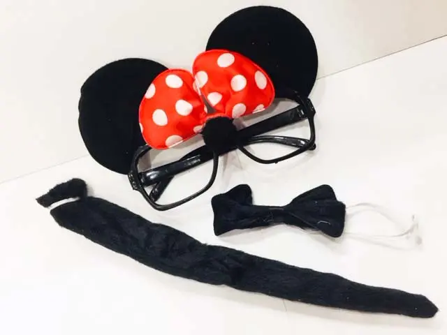 Minnie Mouse Gözlüğü Papyonu Kuyruğu Seti (4745)