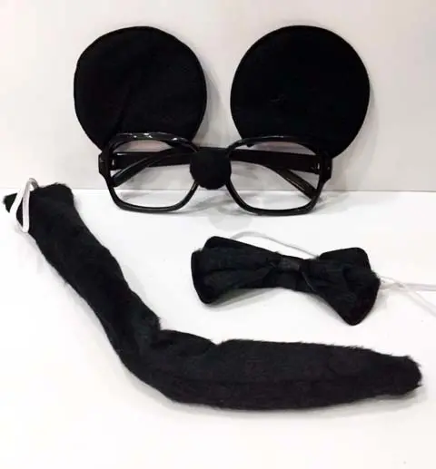 Mickey Mouse Gözlüğü Papyonu Kuyruğu Seti (4745)