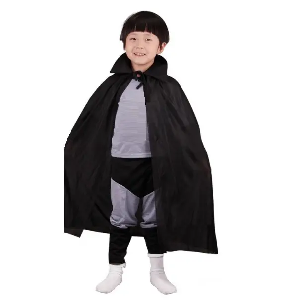 Siyah Renk Yakalı Çocuk Pelerin 90 cm (4745)