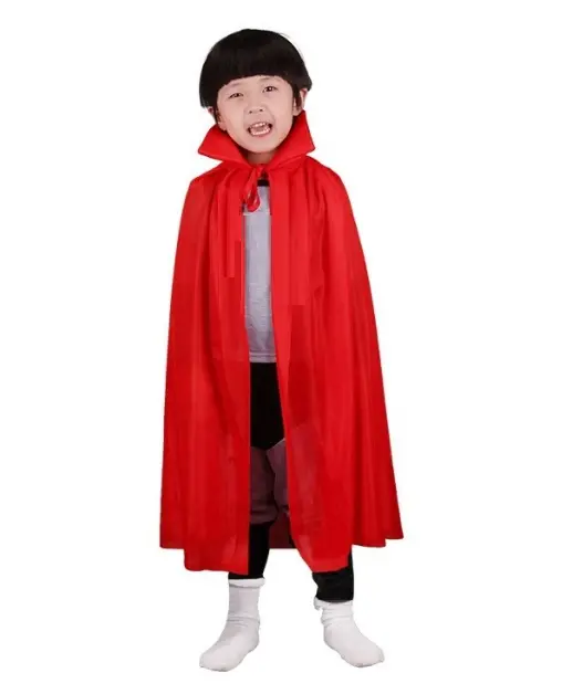 Kırmızı Renk Yakalı Pelerin Çocuk Boy 90 cm (4745)