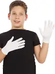 Beyaz Renk Çocuk Boy Likralı Pandomim Eldiveni (4745)-1