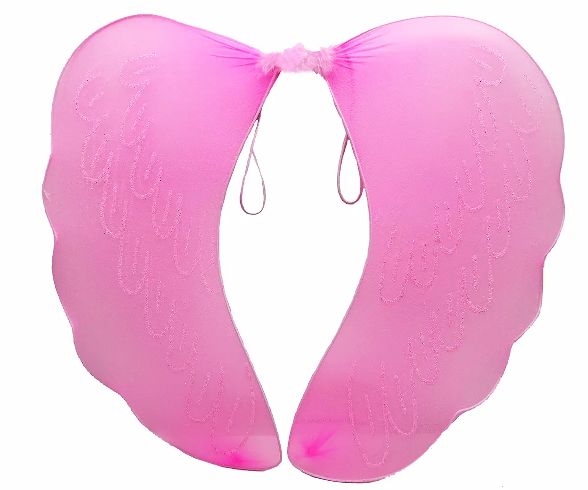 Pembe Renk Ortası Pembe Tüylü Tül Peri Kanadı 40x50 cm (4745)
