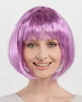 Rose Pembe Renk Düz Kesim Küt Parti Peruğu Kısa Takma Saç (4745)-1