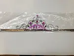 Gümüş Renk Prenses Yazılı Parti Tacı 60 cm (4745)-2
