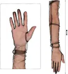 Uzun Boy Likralı Siyah Renk Yetişkin Mega Tül Eldiven 53 cm (4745)-3