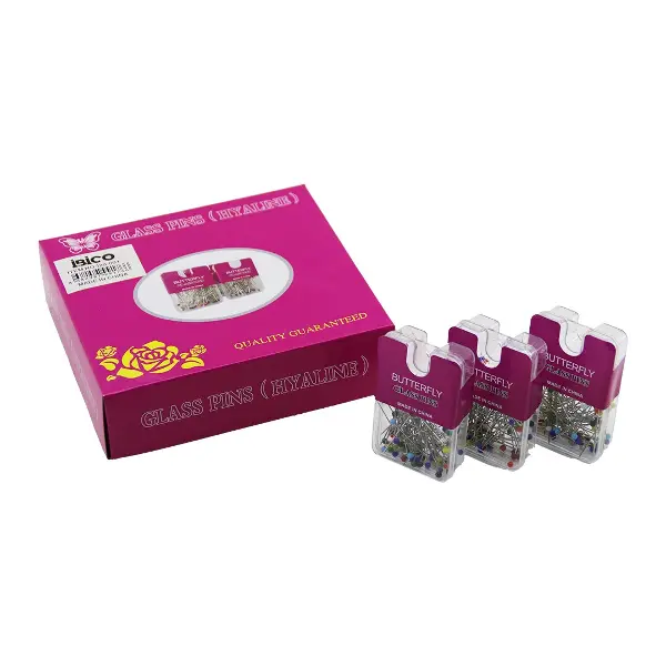 GLASS PINS HYALINE BUTTERFLY 1200 ADET RENKLİ TOPLU BAŞÖRTÜ İĞNESİ ŞEFFAF PLASTİK ASKILIKLI KUTULU (4745)