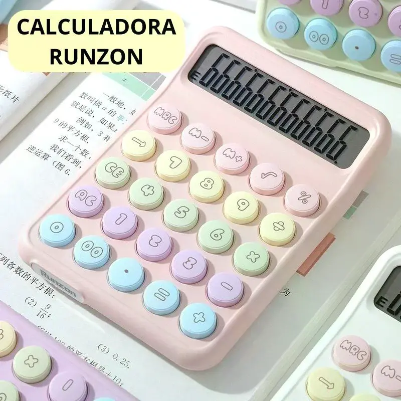 Runzon Renkli Hesap Makinesi Yuvarlak Uçlu 12 Hane Mavi RZ-822 (4745)