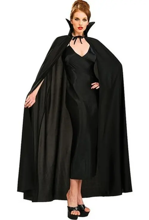 Siyah Renk Yakalı Halloween Pelerini 120 cm (4745)
