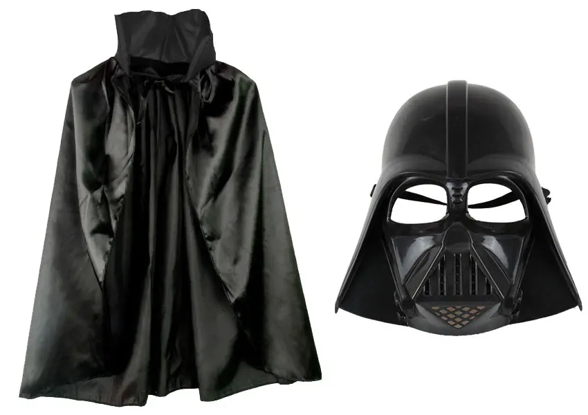 Çocuk Boy Yıldız Savaşları Star Wars Darth Vadet Maskesi ve 90 cm Pelerin Seti Siyah (4745)