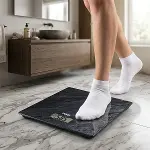 DİJİTAL - PİLLİ  CAM BANYO BASKÜLÜ  LCD EKRAN - SICAKLIK GÖSTERGELİ   180KG/50GR   26X26CM  SİNBO SBS-4450 (4745)-2