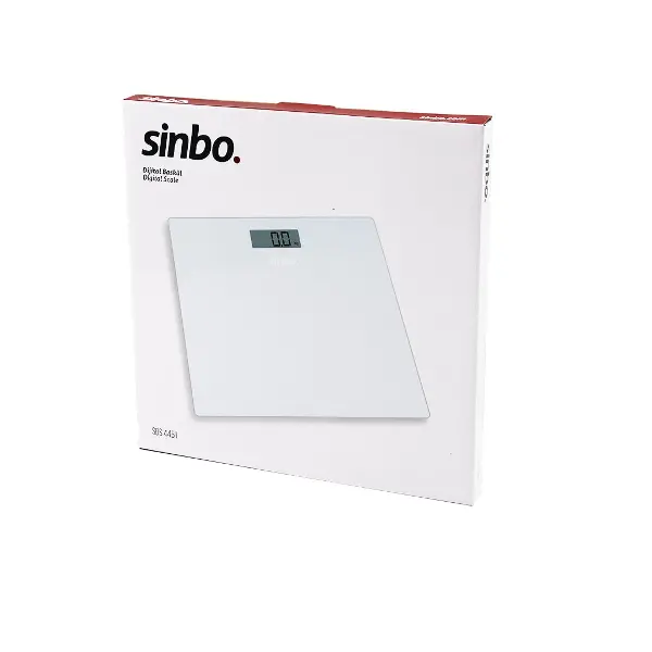 SİNBO SBS-4451 DİJİTAL - PİLLİ BEYAZ CAM BANYO BASKÜL TERAZİ TARTI LCD EKRAN 180KG/100GR 26X26CM (4745)