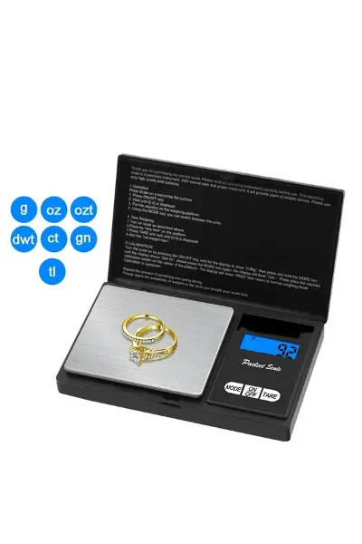 Professional Hassas Terazi 500 gram Kapasiteli 0.1 Hassasiyetli Dijital Kapaklı Tartı (4745)