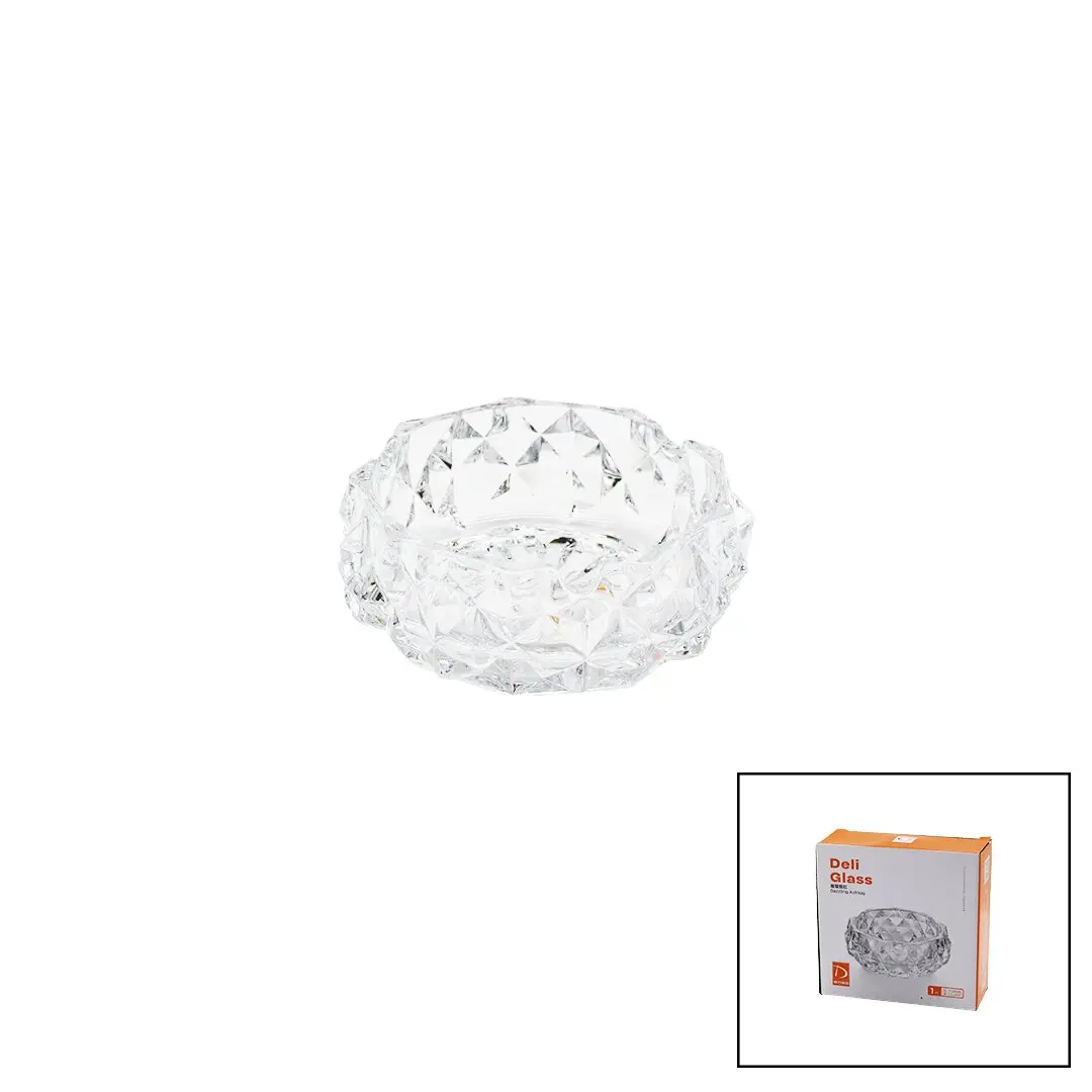 KÜÇÜK CAM - DIAMOND KRİSTAL ŞEKİL YUVARLAK KÜLLÜK ÇAP: 11.2CM - D: 4.4CM (4745)