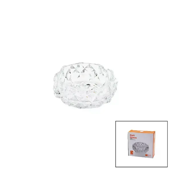 KÜÇÜK CAM - DIAMOND KRİSTAL ŞEKİL YUVARLAK KÜLLÜK ÇAP: 11.2CM - D: 4.4CM (4745)