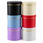 3PCS YUVARLAK MAT RENKLİ - DÜZ RENK KARTON HEDİYE KUTUSU 18-16-12CM (4745)-3