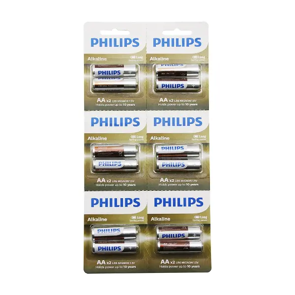 PHILIPS  ALKALİNE KALEM - AA - 1.5V  PİL  12PCS= 2Lİ X 6 (4745)