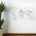 Yazılabilir Dünya Haritası Manyetik Duvar Stickerı 110 x 56 cm (4745)-2
