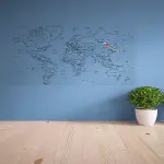 Yazılabilir Dünya Haritası Manyetik Duvar Stickerı 110 x 56 cm (4745)-3